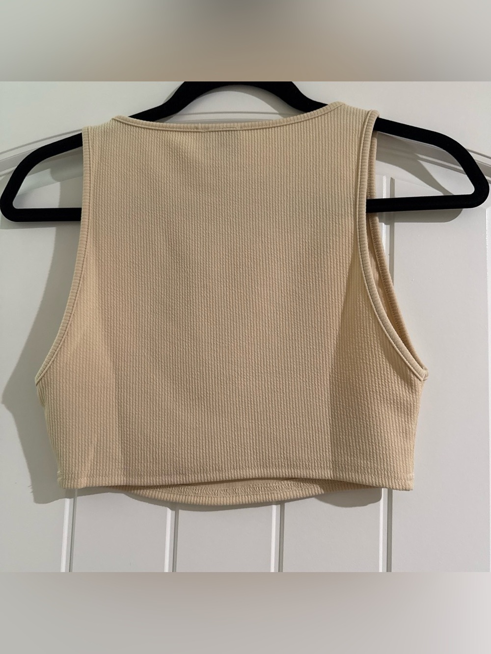 Princess Polly Beige Ribbed Crop Tank - Picture 2 of 3
